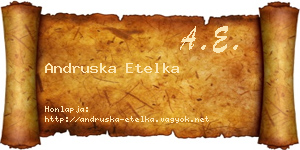 Andruska Etelka névjegykártya
